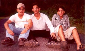 Deepak, Puran and Bishnu starting from left